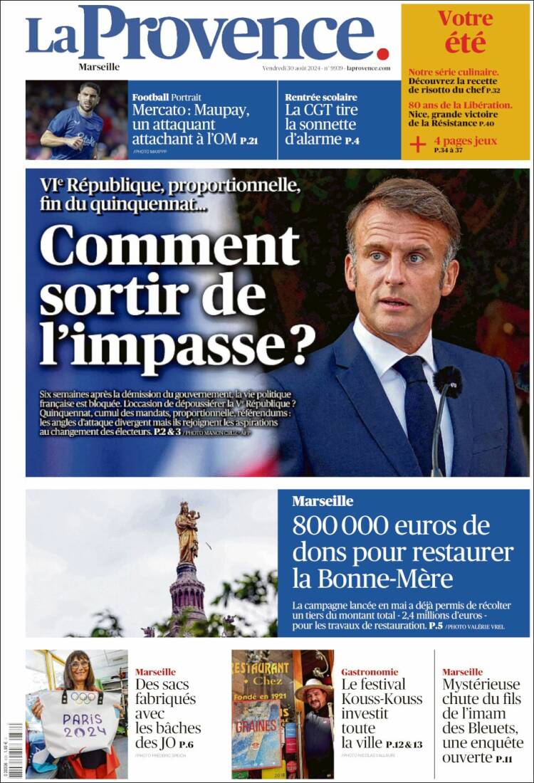 Portada de La Provence (Francia)