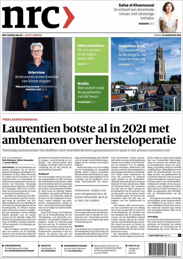 Portada de NRC Handelsblad (Pa&iacute;ses Bajos)