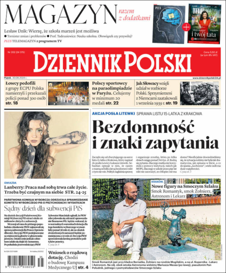 Portada de Dziennik (Polonia)