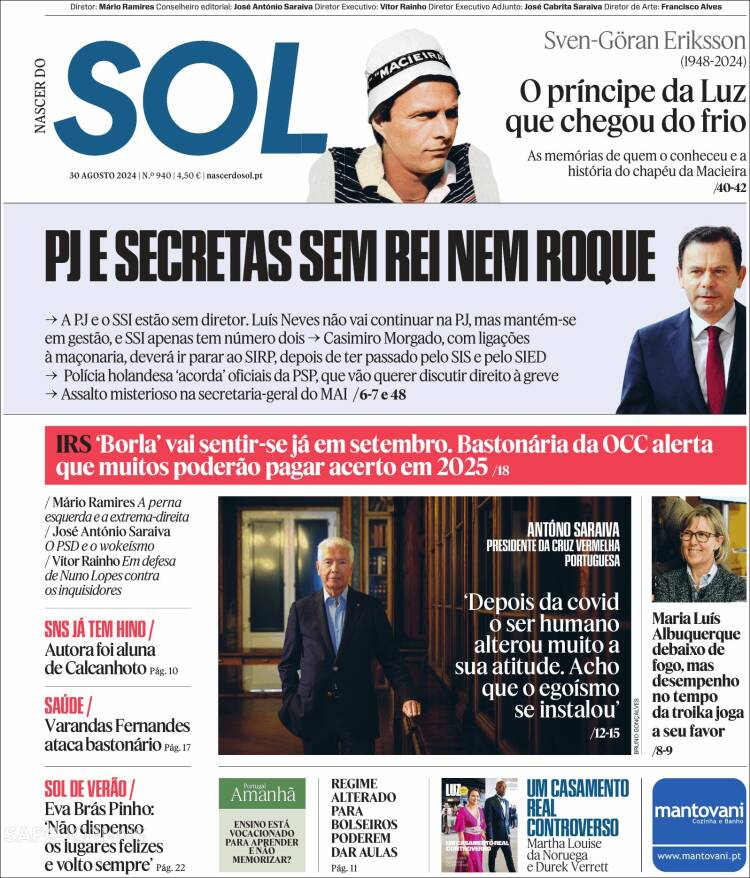 Portada de Jornal Sol (Portugal)
