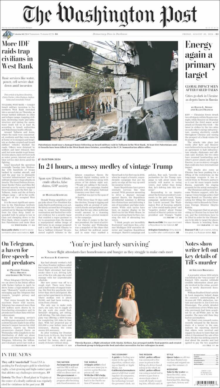 Portada de The Washington Post (USA)