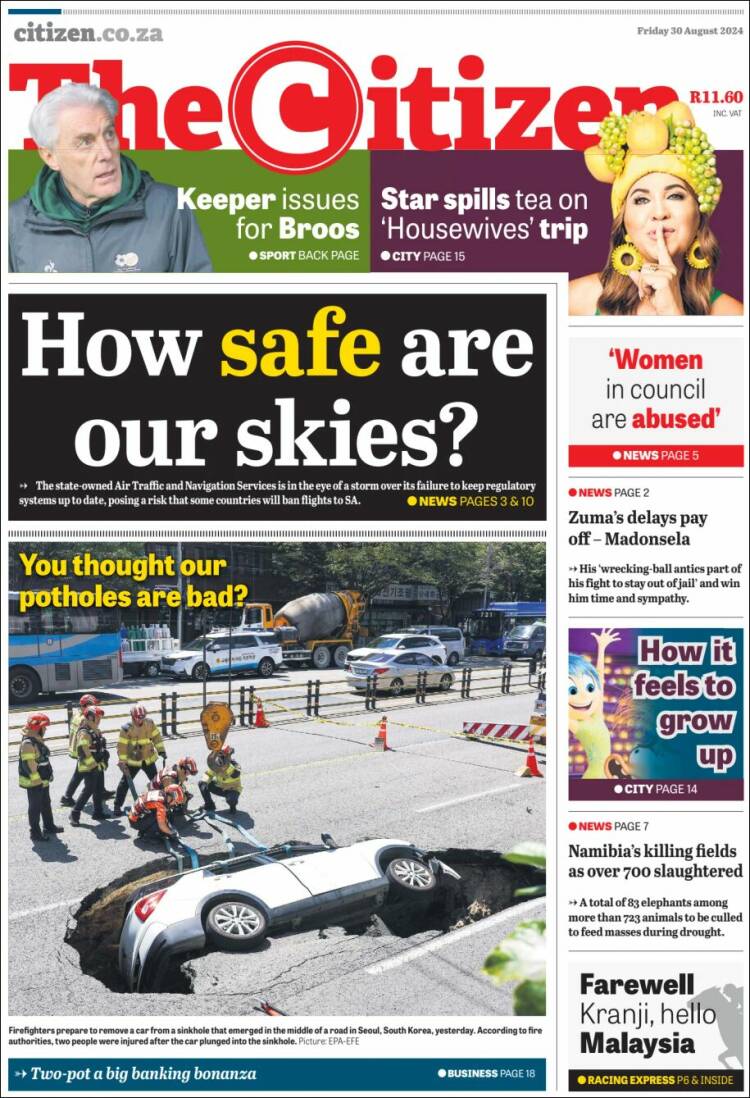 Portada de The Citizen (Sud&aacute;frica)