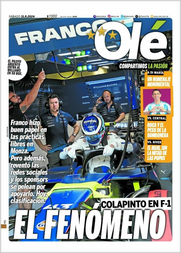Portada de Olé (Argentina)