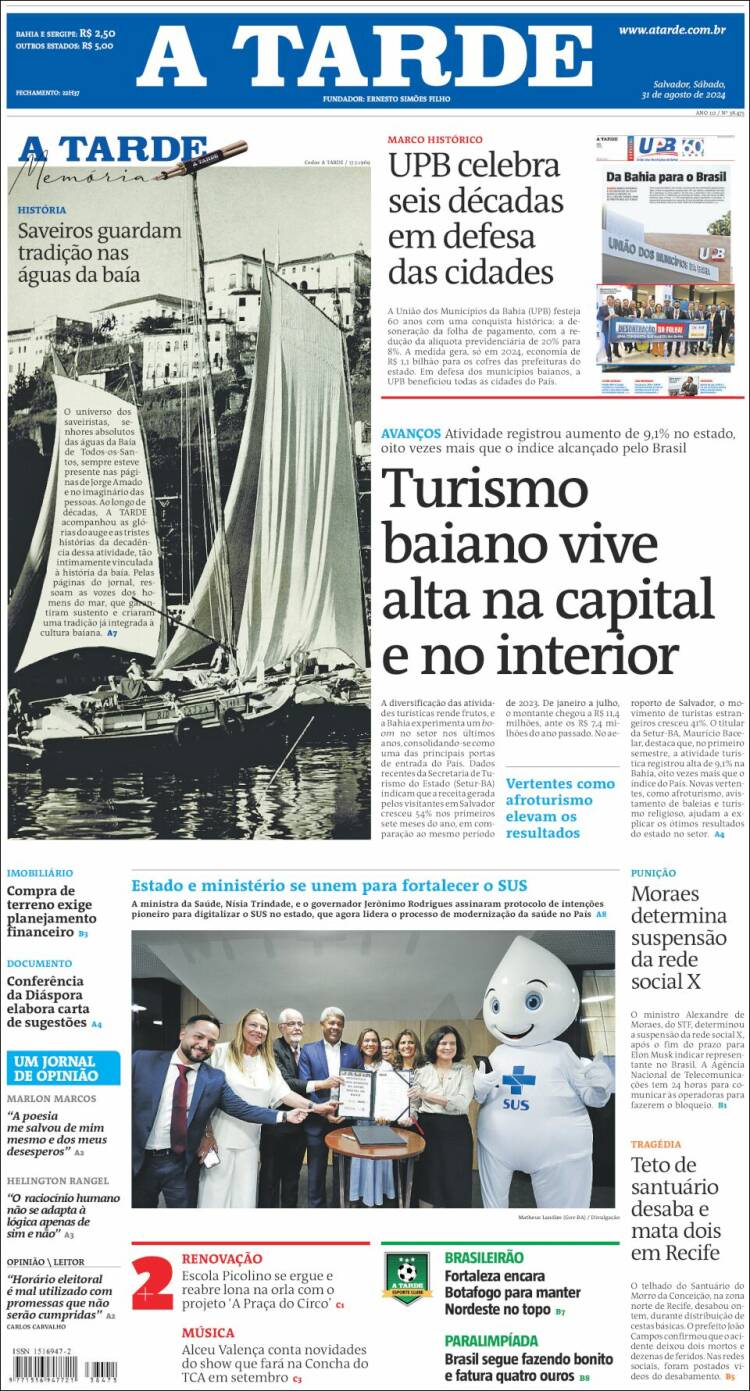 Portada de Diário A Tarde (Brasil)