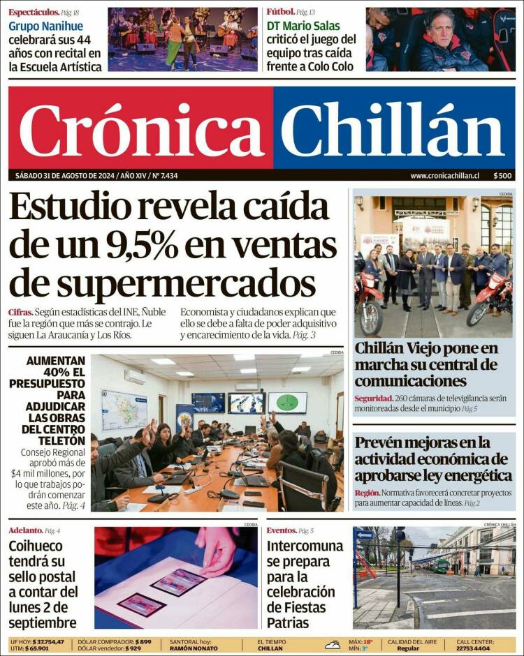 Portada de Crónica Chillán (Chile)