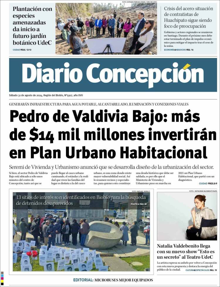 Portada de Diario de Concepción (Chile)