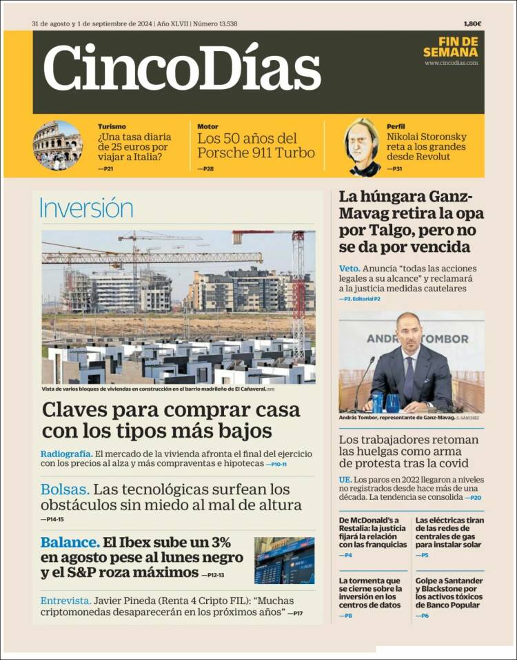 Portada de Cinco Días (Espa&ntilde;a)