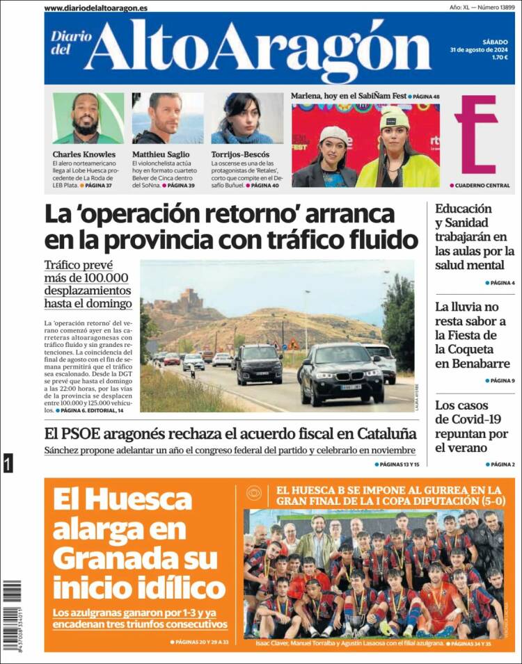 Portada de Diario del AltoAragón (España)
