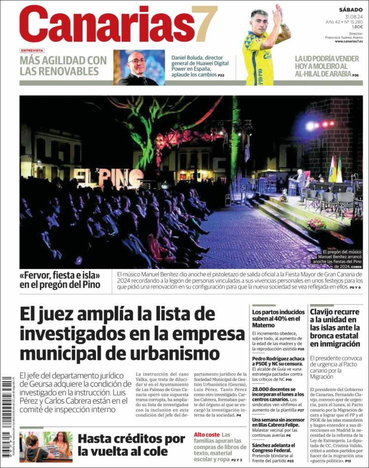 Portada de Canarias 7 (España)