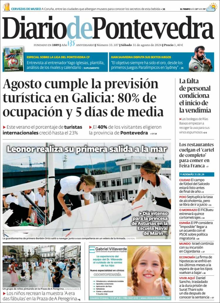 Portada de Diario de Pontevedra (España)