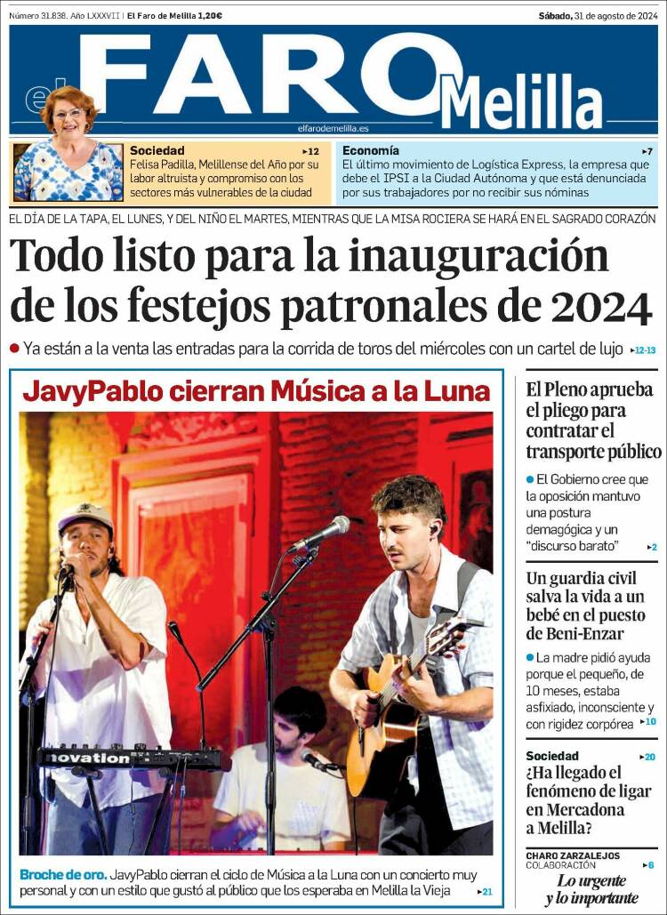 Portada de El Faro de Melilla (España)