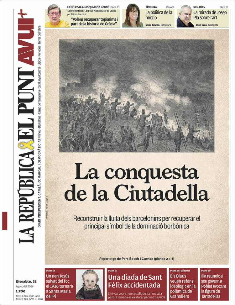 Portada de El Punt Avui (España)