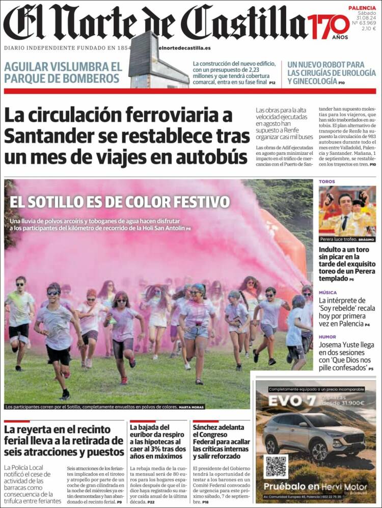 Portada de Norte de Castilla - Palencia (España)