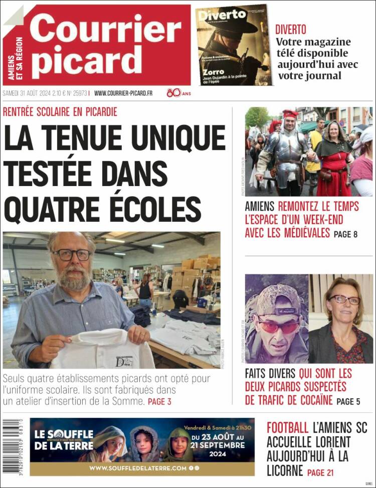 Portada de Courrier Picard (Francia)
