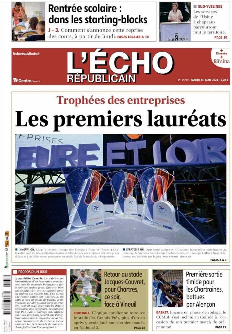 Portada de L'Echo Républicain (Francia)