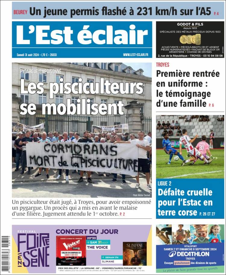 Portada de L'Est Eclair (Francia)