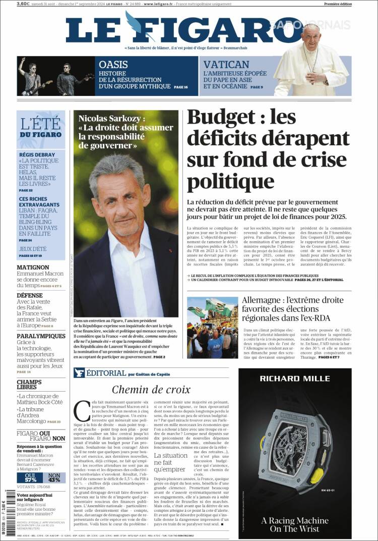 Portada de Le Figaro (Francia)