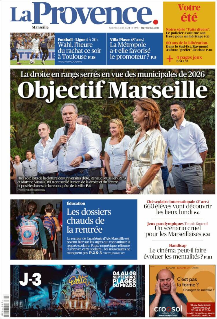Portada de La Provence (Francia)