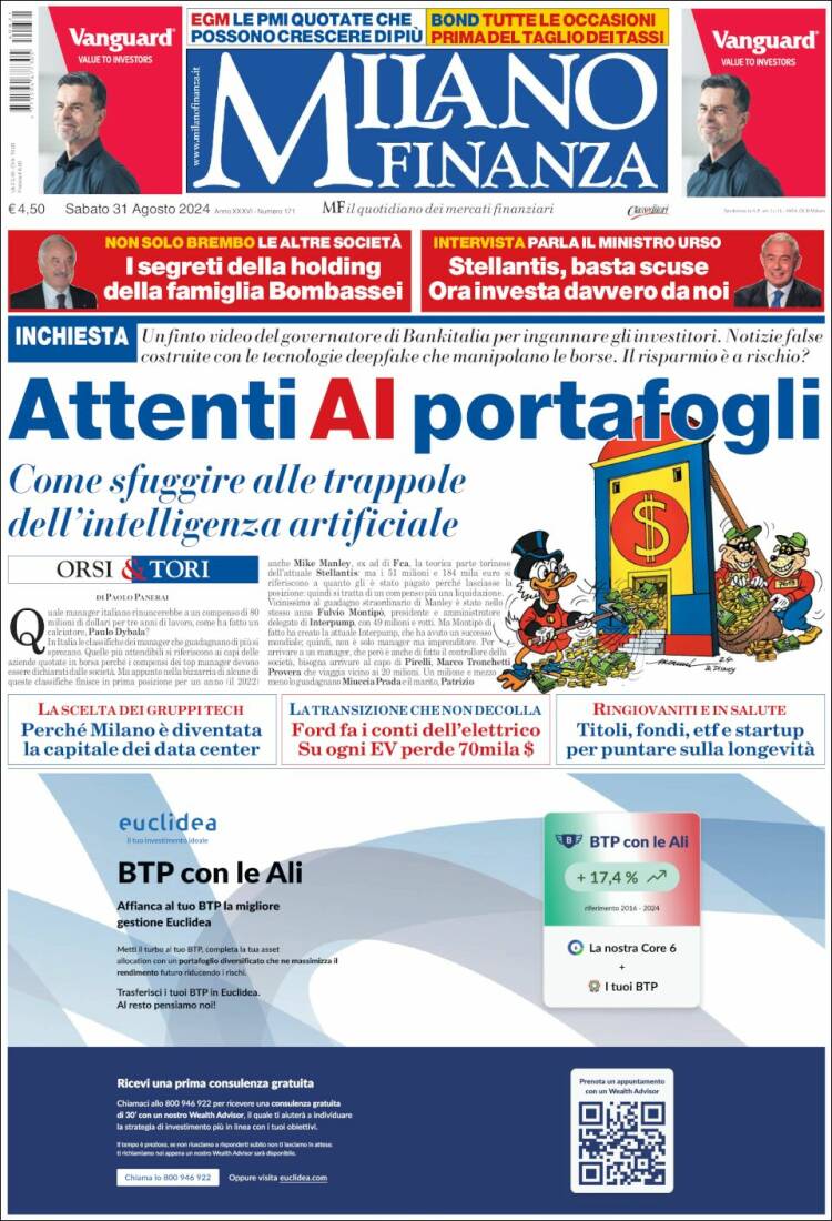 Portada de Milano Finanza (Italia)