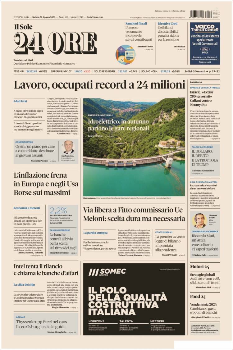 Portada de Il Sole 24 ORE (Italia)