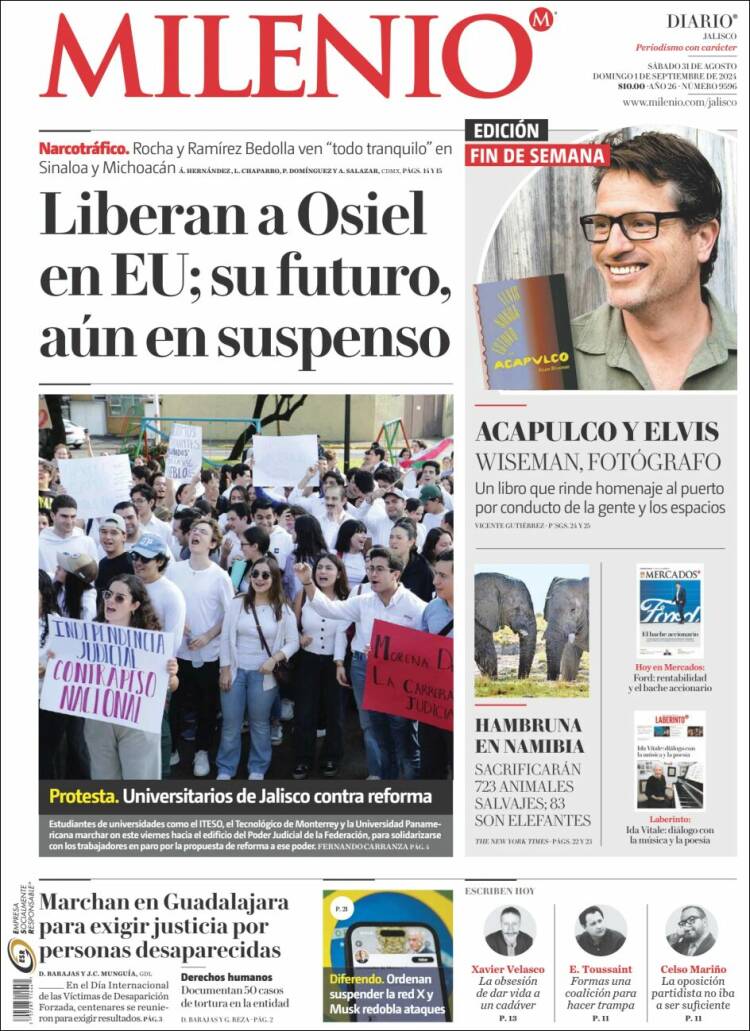 Portada de Milenio - Jalisco (M&eacute;xico)