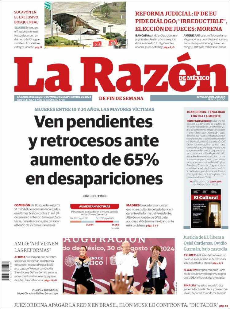 Portada de La Razón (M&eacute;xico)