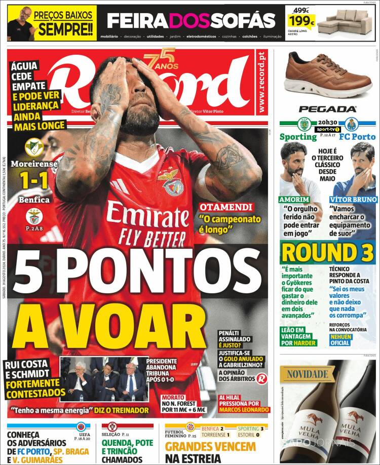 Portada de Jornal de Negócios (Portugal)