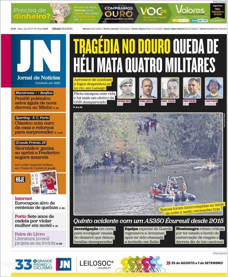 Portada de Jornal de Notícias (Portugal)