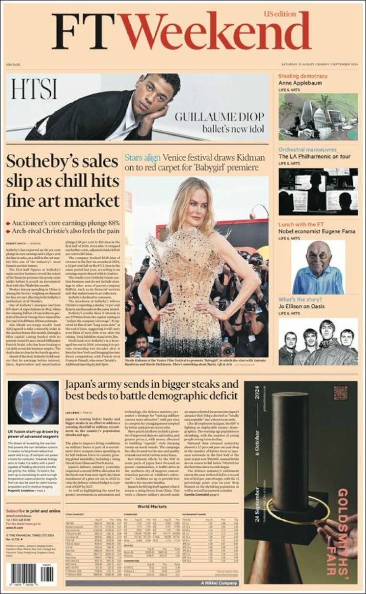 Portada de Financial Times (Reino Unido)