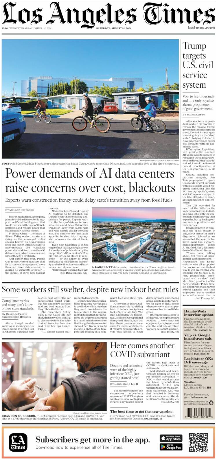 Portada de Los Angeles Times (USA)