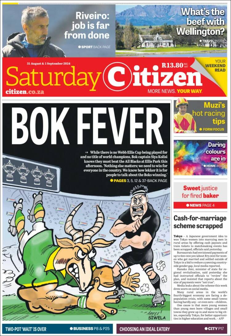 Portada de The Citizen (Sud&aacute;frica)