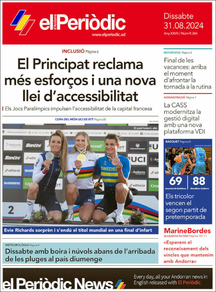 Portada de El Periòdic d'Andorra (Andorra)