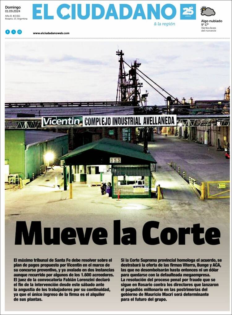 Portada de Diario El Ciudadano (Argentina)