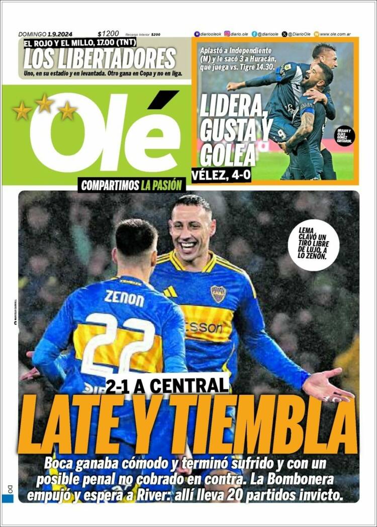 Portada de Olé (Argentina)