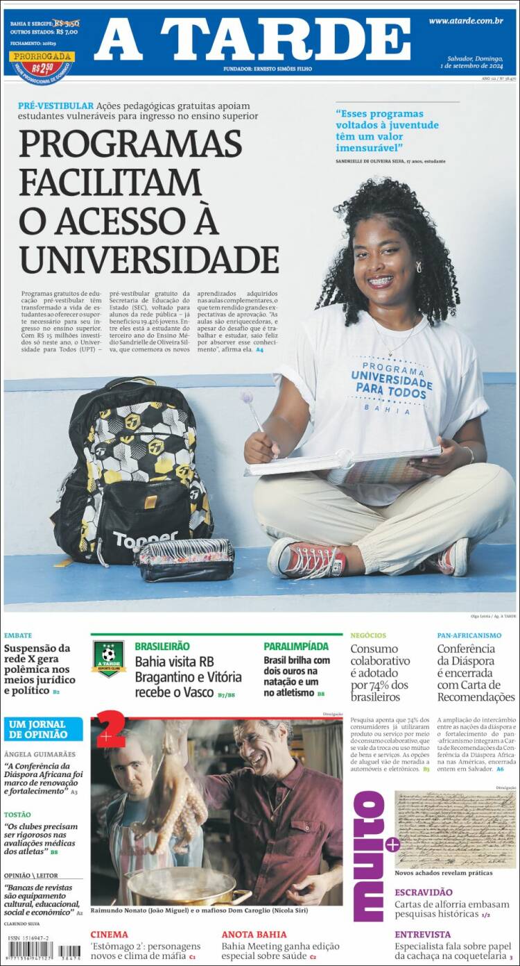 Portada de Diário A Tarde (Brasil)