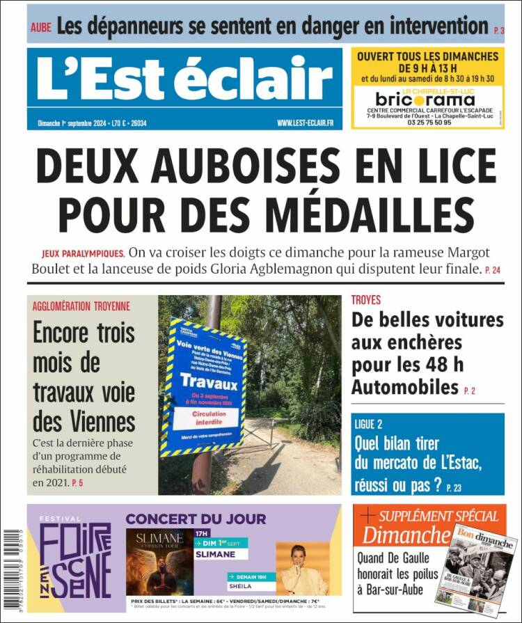 Portada de L'Est Eclair (Francia)
