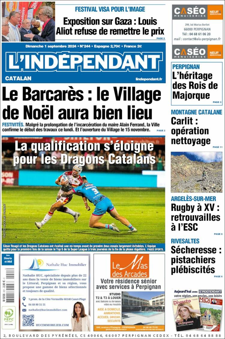 Portada de Le Indépendant (Francia)