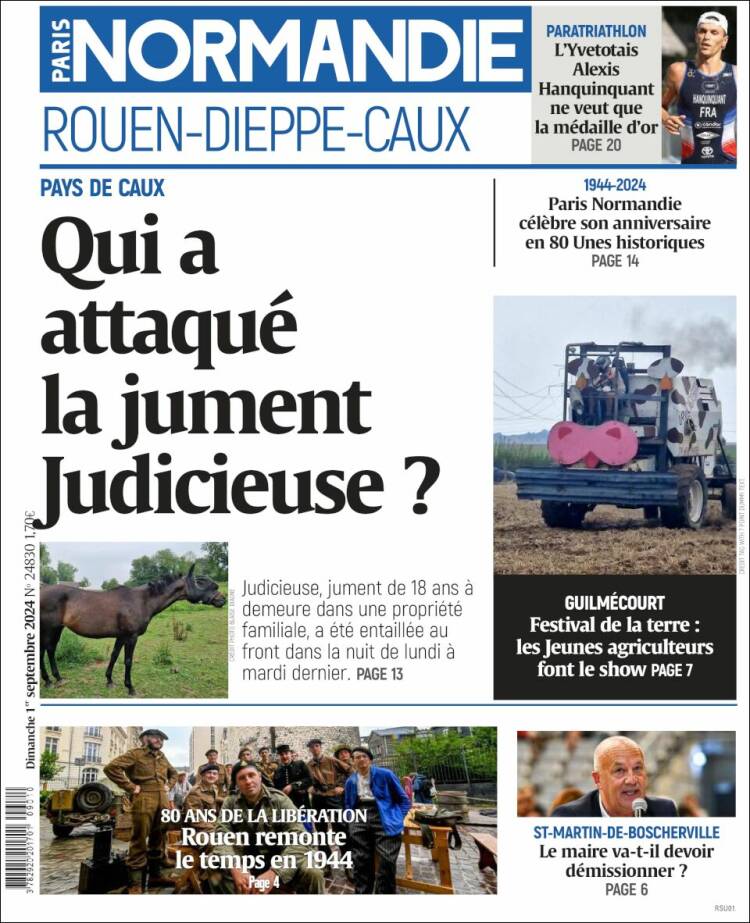 Portada de Paris Normandie (Francia)