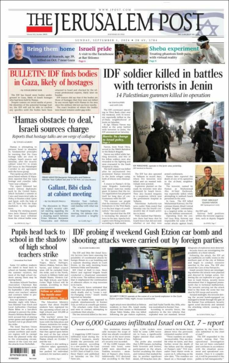 Portada de The Jerusalem Post (Israel)