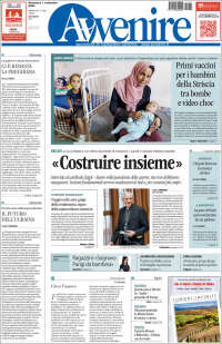 Portada de Avvenire (Italia)