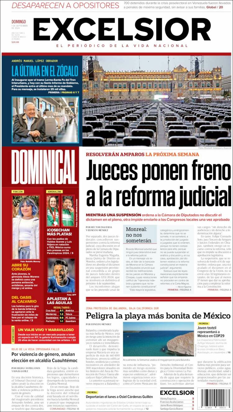 Portada de Excelsior (México)
