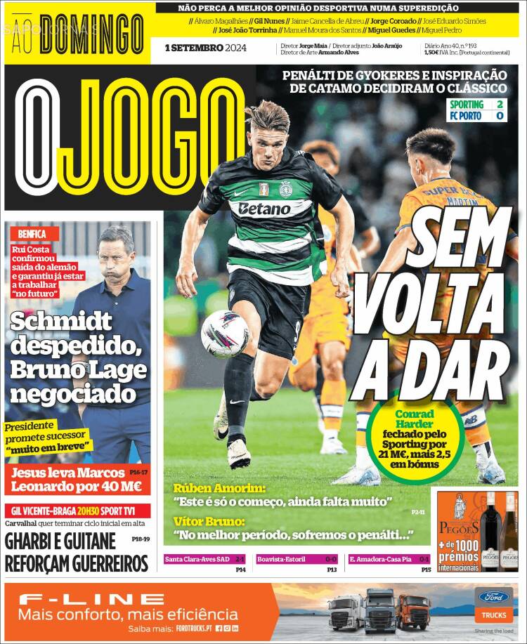 Portada de O Jogo (Portugal)