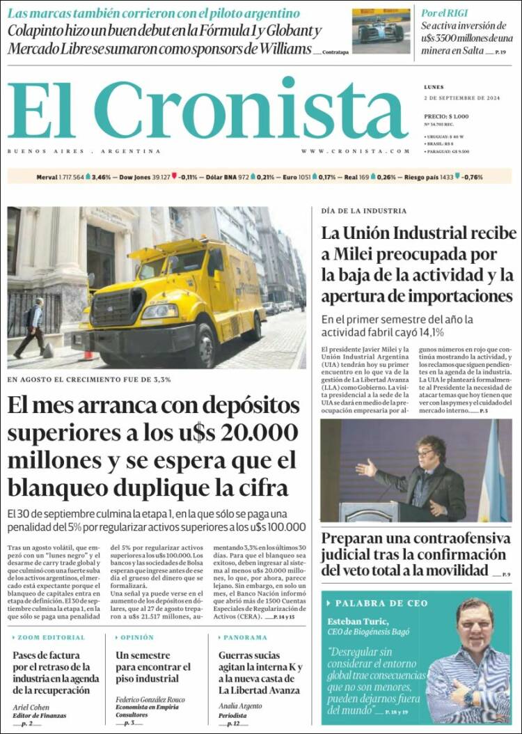Portada de El Cronista Comercial (Argentina)