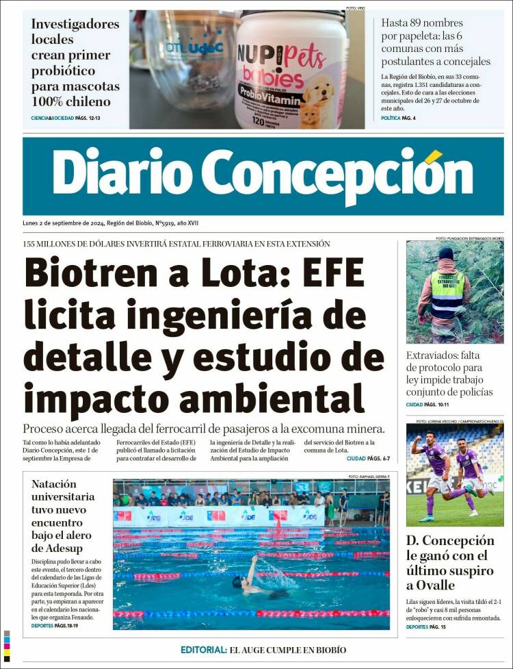 Portada de Diario de Concepción (Chile)