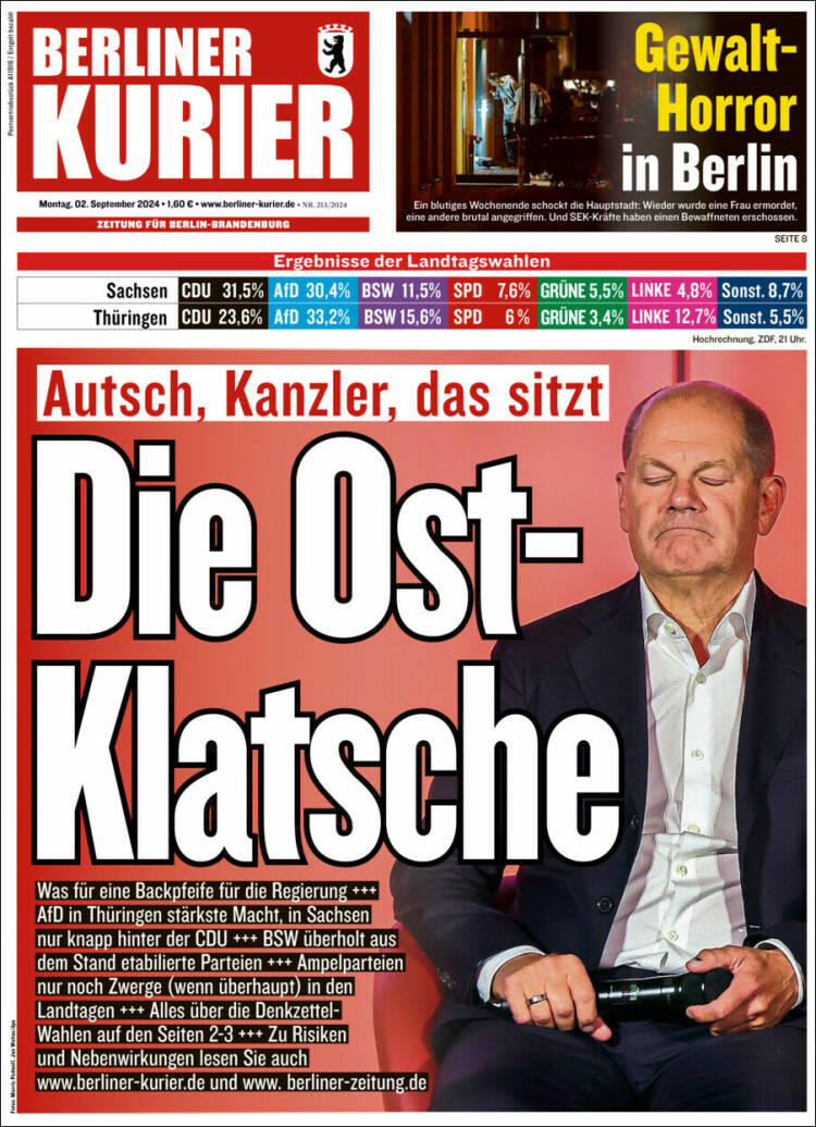 Portada de Berliner Kurier - Startseite BK (Alemania)