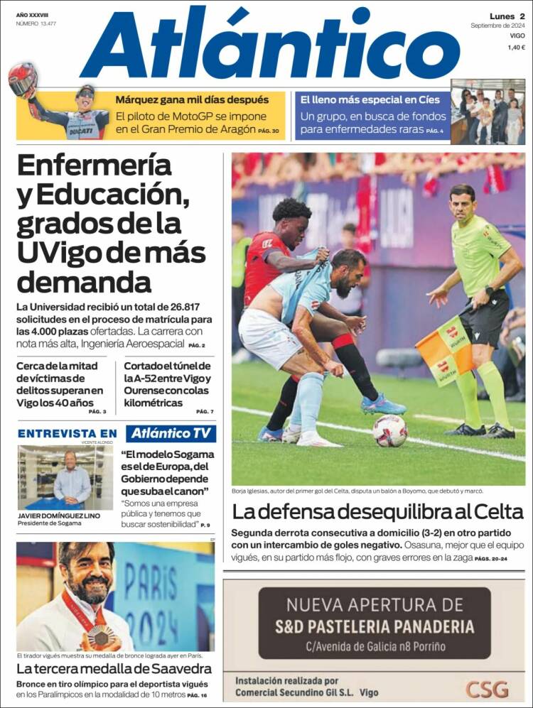 Portada de Atlántico Diario (España)