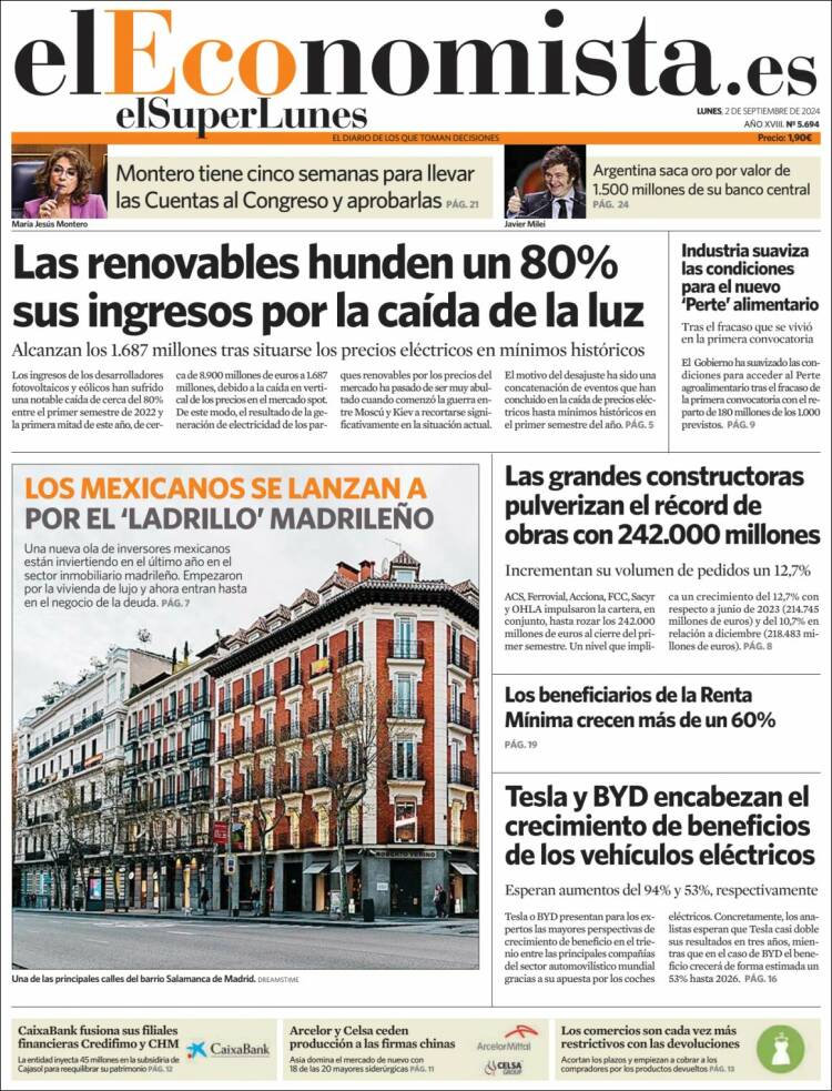 Portada de El Economista (Espa&ntilde;a)
