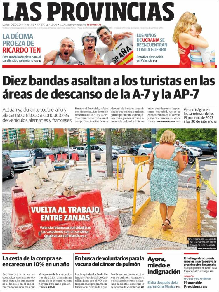 Portada de Las Provincias (España)