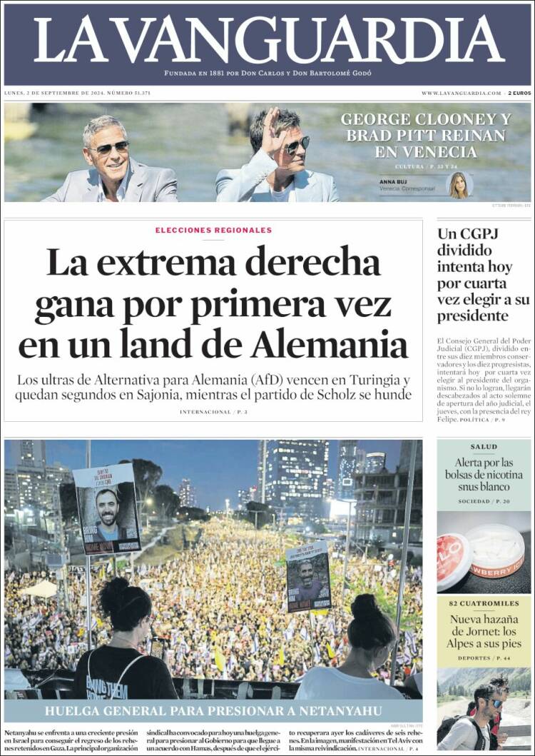 Portada de La Vanguardia (España)