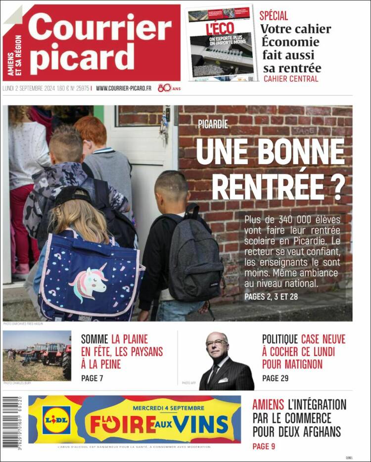 Portada de Courrier Picard (Francia)